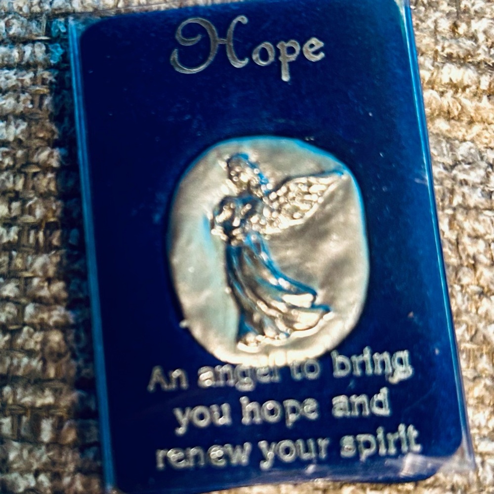 Catholic pewter angel pocket keepsake